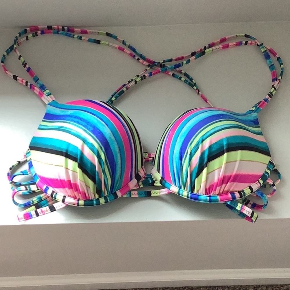 Multi Color Double Strap Bikni Top